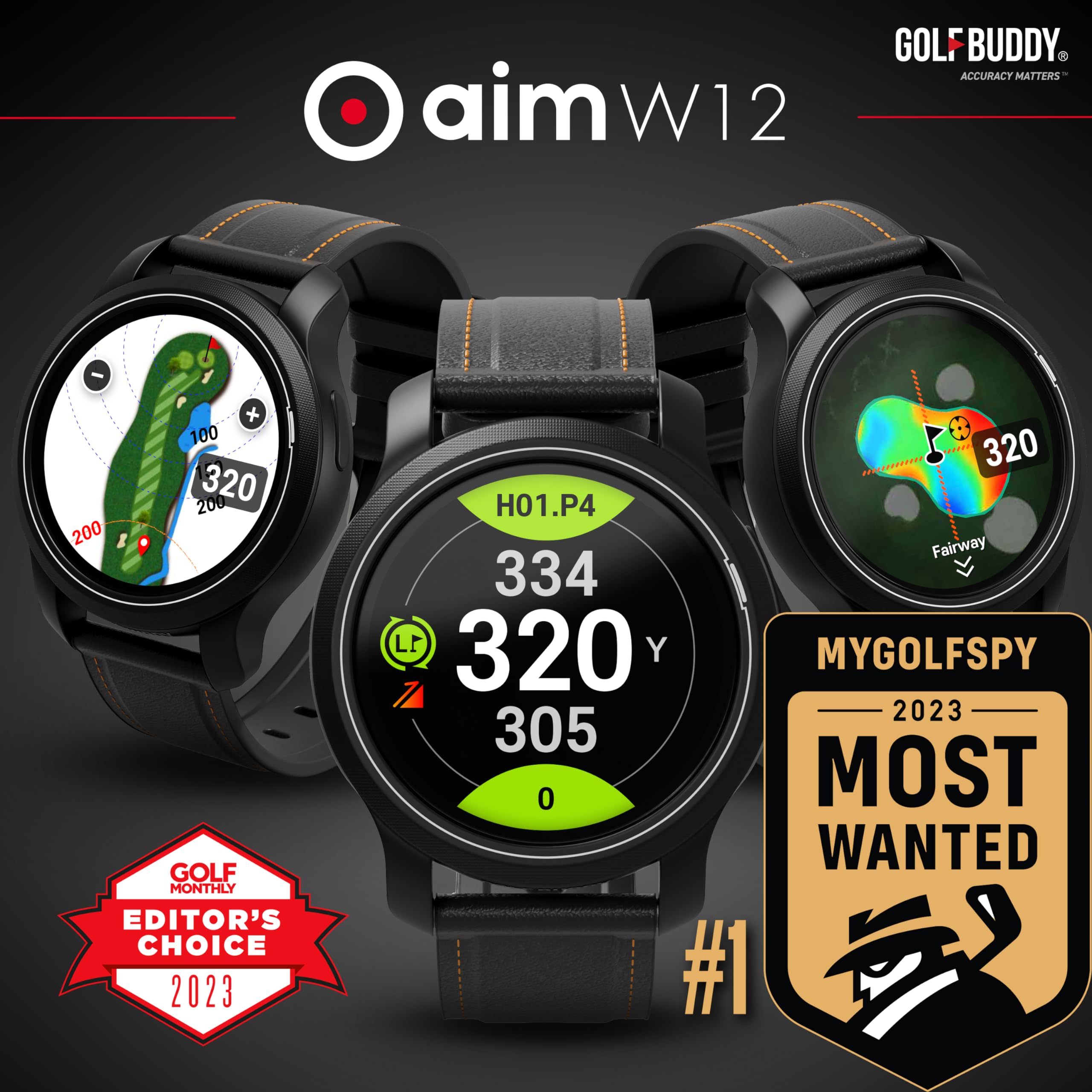 golfbuddy-aim-w12-gps-golfuhr-mit-farb-touchscreen-green-undulation-und-lochvors image 2