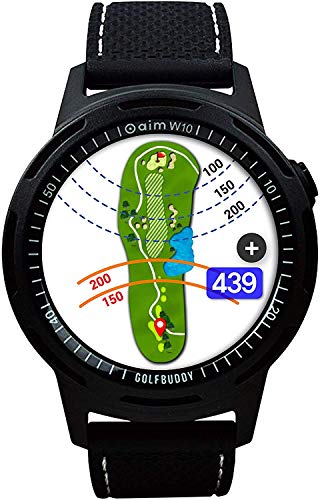 golfbuddy-aim-w10-gps-golfuhr-mit-touchscreen-schwarz-mit-rot-wei-blau-armband image 5