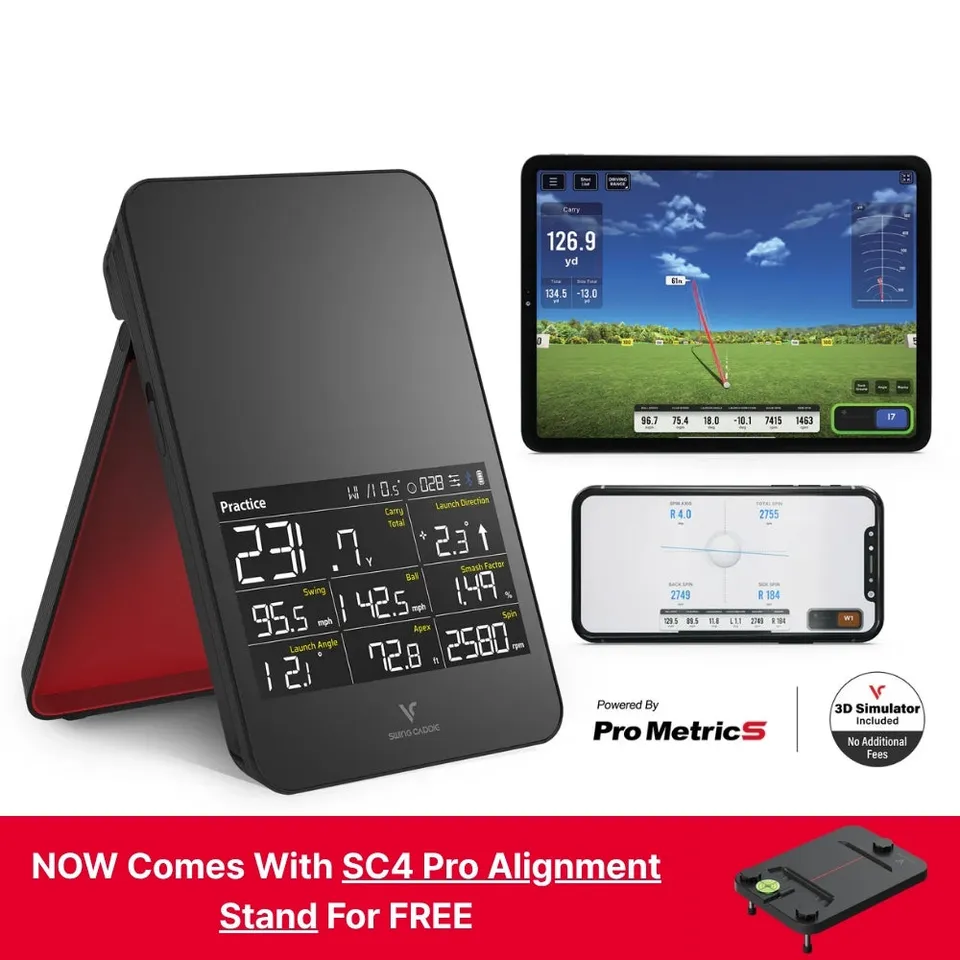 voice-caddie-sc4-pro-launch-monitor-3d-driving-range-simulator-mit-alignment-sta image 1