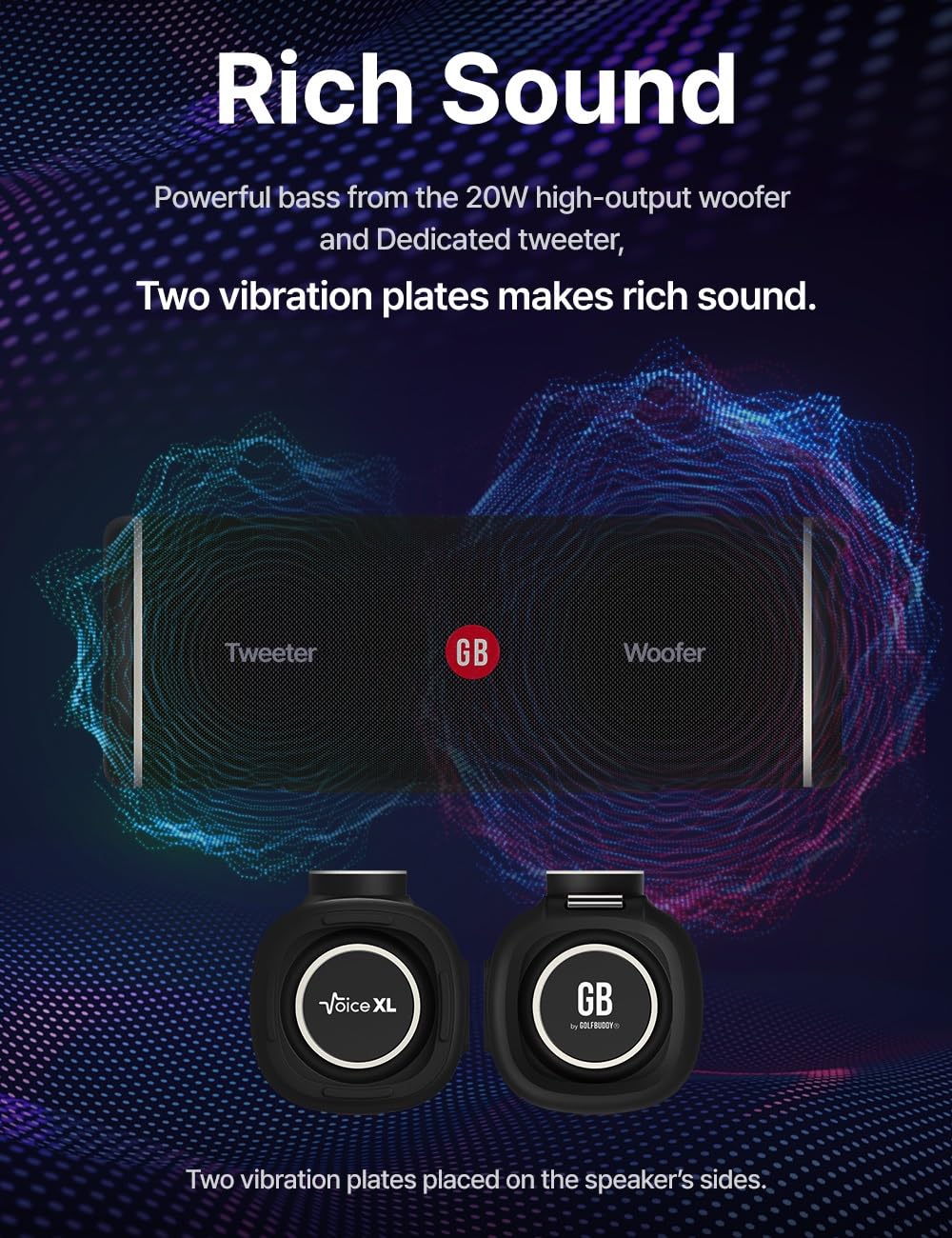 golfbuddy-voice-xl-golf-gps-lautsprecher-20w-bluetooth-mit-magnet-halterung-und- image 2