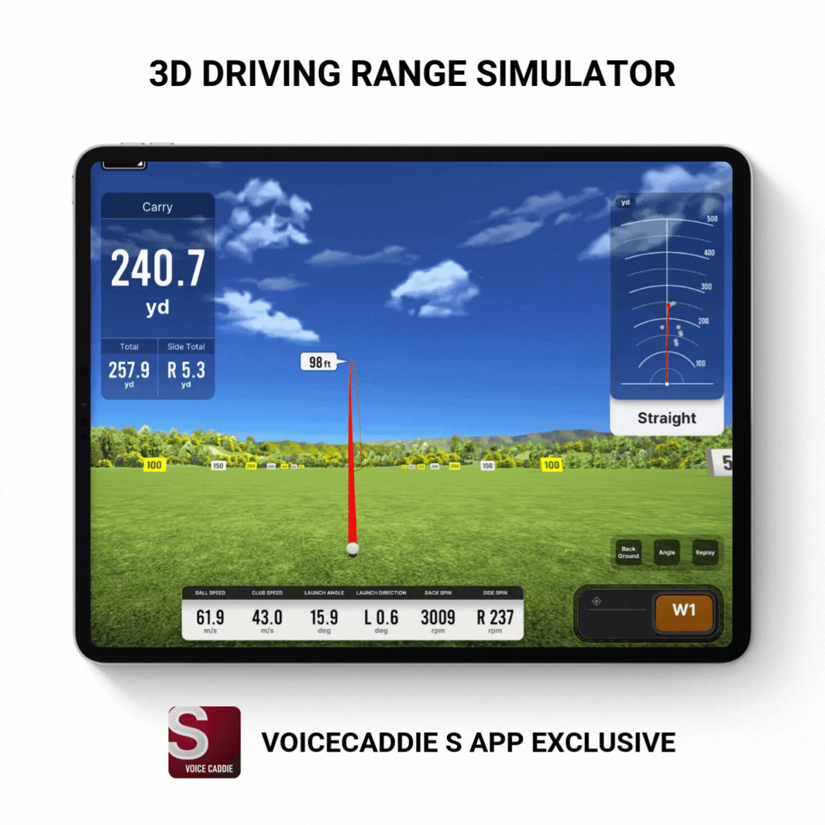 voice-caddie-sc4-pro-launch-monitor-3d-driving-range-simulator-mit-alignment-sta image 8